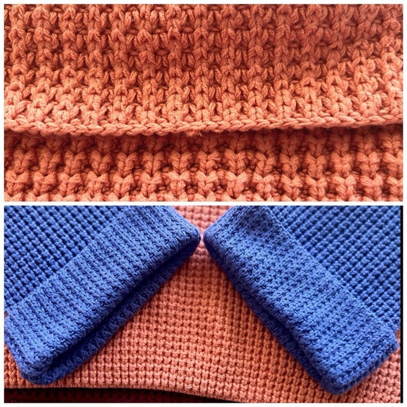 GUC Free People Park City Colorblock Sweater | Reversible Chunky Knit Turtleneck - Picture 6 of 10